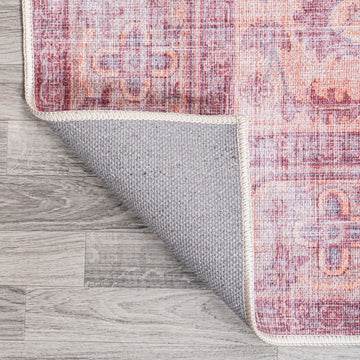 Alacati Ogee Medallion Washable Area Rug